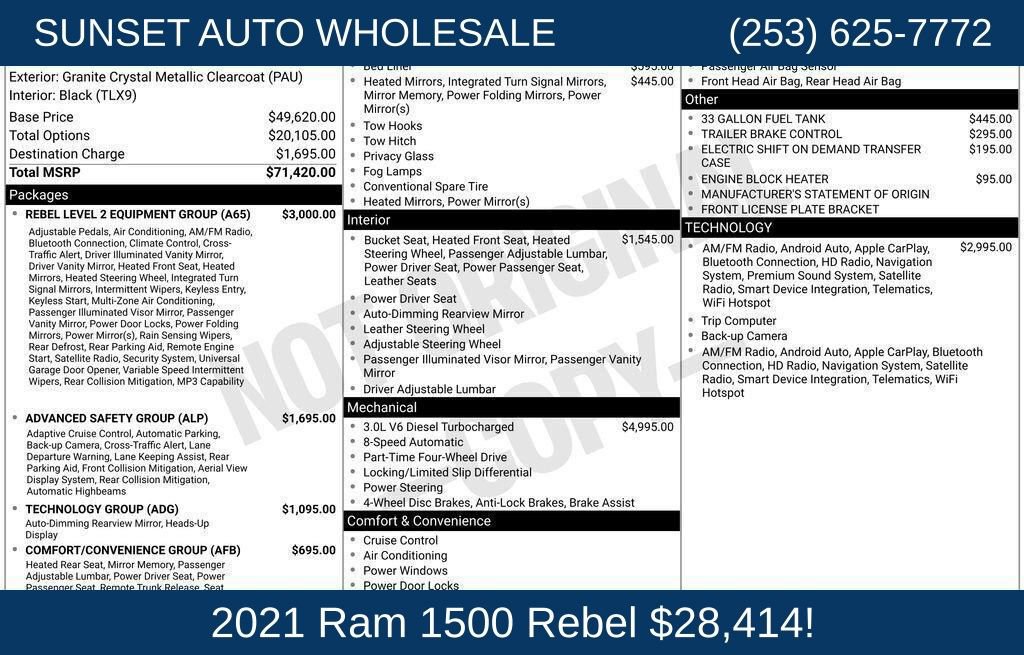 Used 2021 RAM 1500 Rebel w/ Rebel Level 2 Equipment Group AWD/4WD image 44