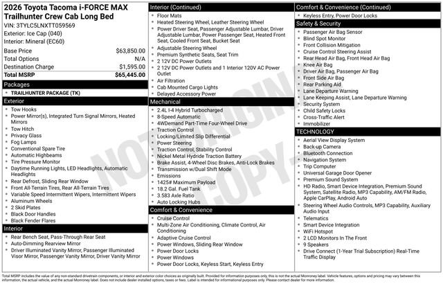 Used 2026 Toyota Tacoma 4x4 Double Cab Hybrid image 41