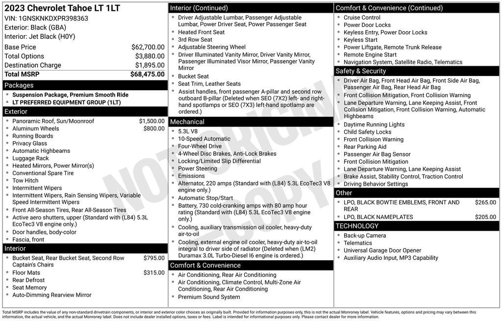 Certified 2023 Chevrolet Tahoe LT AWD/4WD image 11