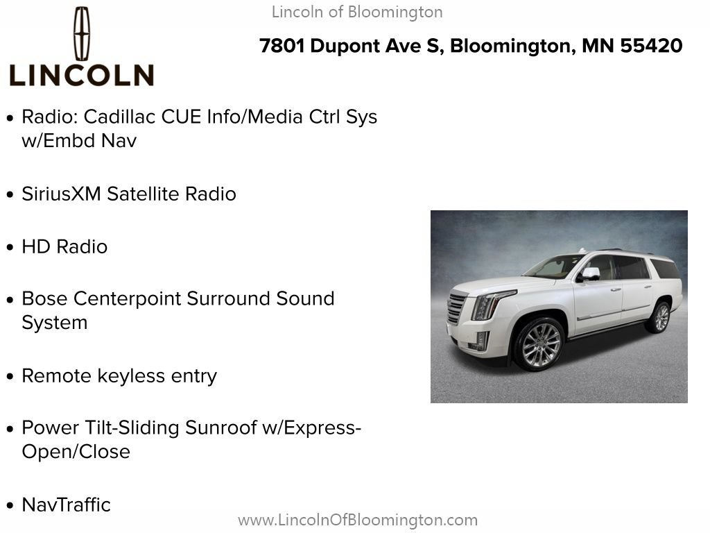 Used 2016 Cadillac Escalade ESV Platinum AWD/4WD image 5