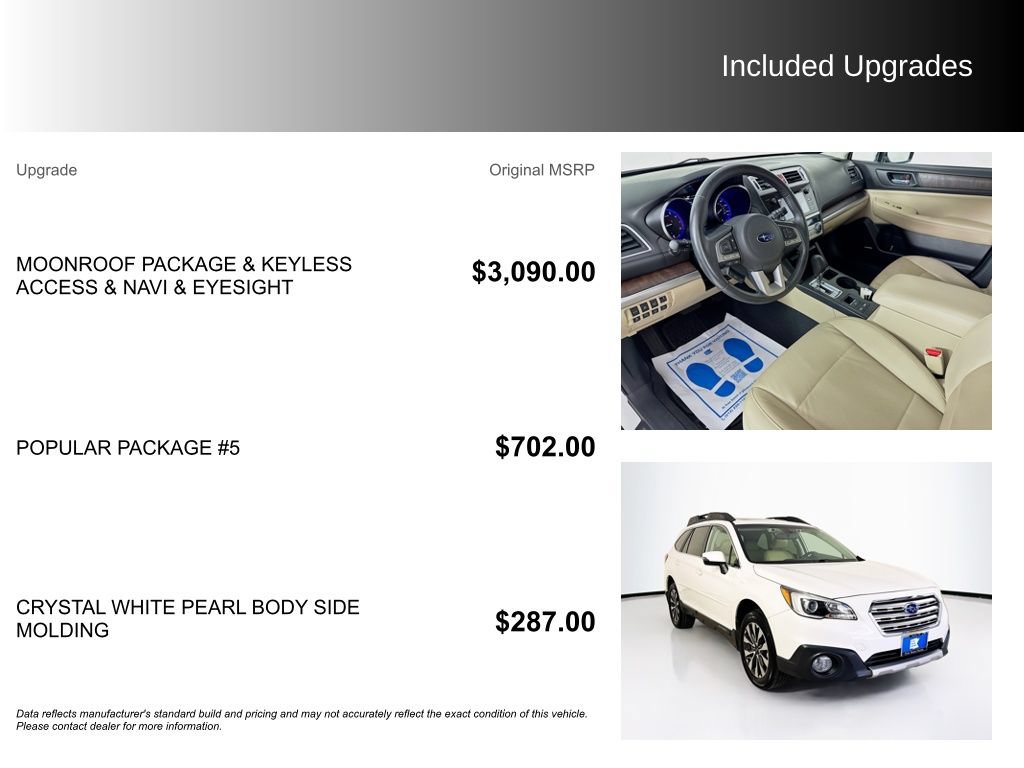 Used 2016 Subaru Outback 2.5i Limited AWD/4WD image 5