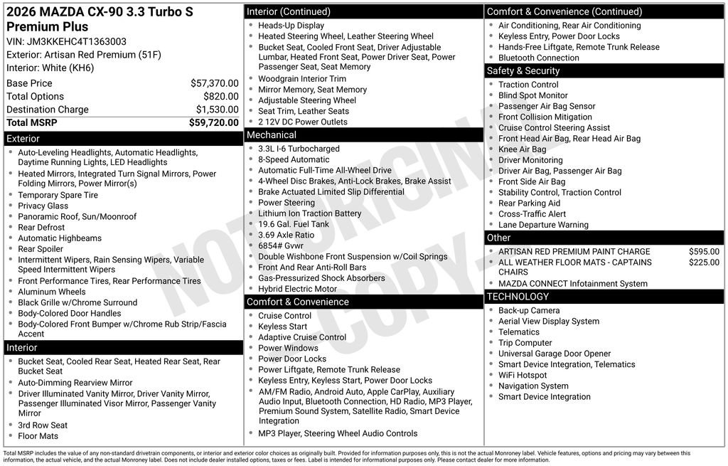 New 2026 MAZDA CX-90 3.3 Turbo S w/ Premium Plus image 11