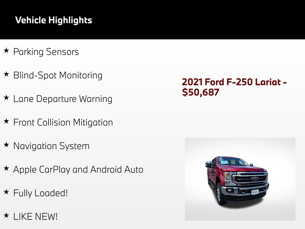 Used 2021 Ford F250 Lariat w/ Chrome Package AWD/4WD image 45