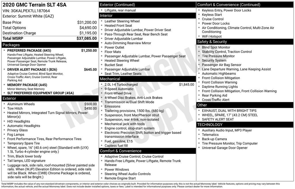 Used 2020 GMC Terrain SLT w/ Preferred Package FWD image 39