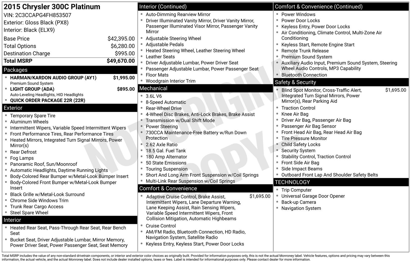 Used 2015 Chrysler 300 C Platinum w/ Harman/Kardon Audio Group RWD image 4