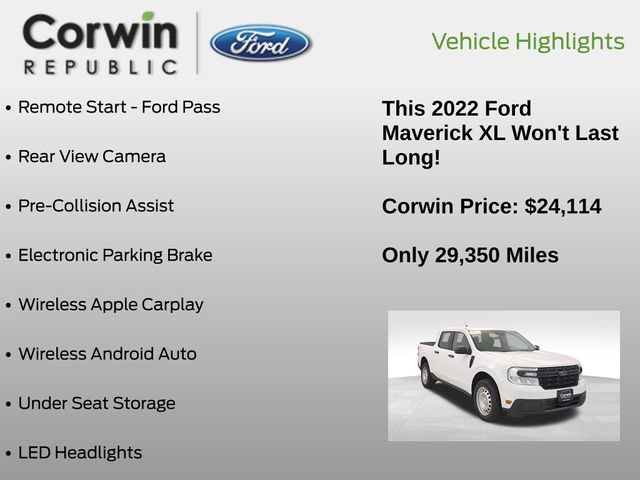 Certified 2022 Ford Maverick XL w/ Equipment Group 100A Standard image 7