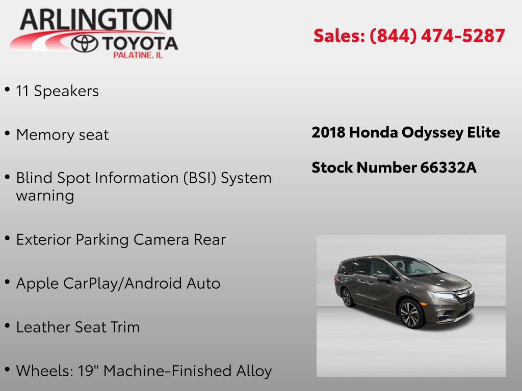 Used 2018 Honda Odyssey Elite image 2