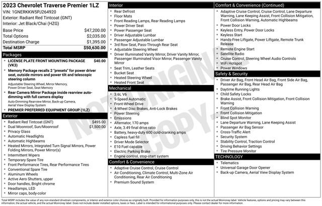 Used 2023 Chevrolet Traverse Premier FWD image 5
