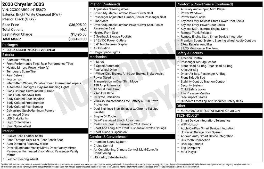 Used 2020 Chrysler 300 S image 6
