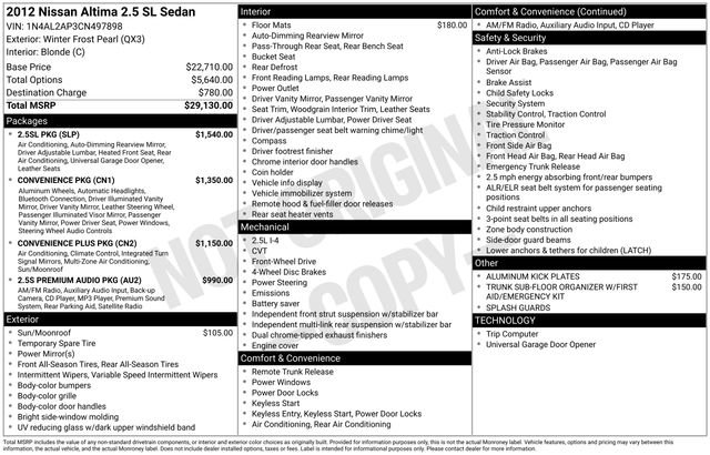 Used 2012 Nissan Altima 2.5 SL w/ 2.5SL Pkg image 6