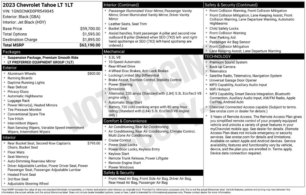 Used 2023 Chevrolet Tahoe LT RWD image 6