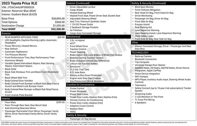 Used 2023 Toyota Prius XLE FWD image 37