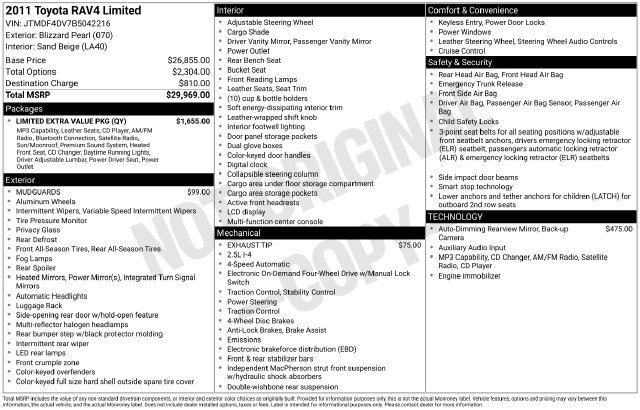 Used 2011 Toyota RAV4 Limited w/ Limited Extra Value Pkg