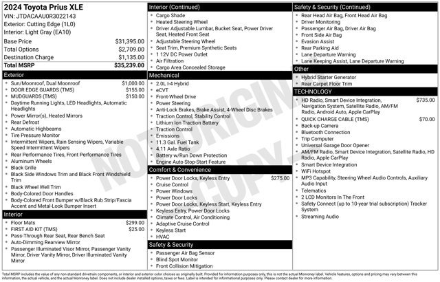 Used 2024 Toyota Prius XLE FWD image 33