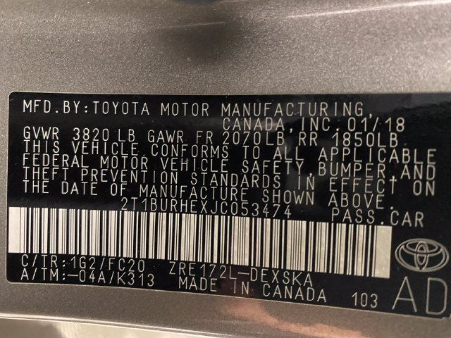 Certified 2018 Toyota Corolla SE w/ SE Premium Package FWD image 24