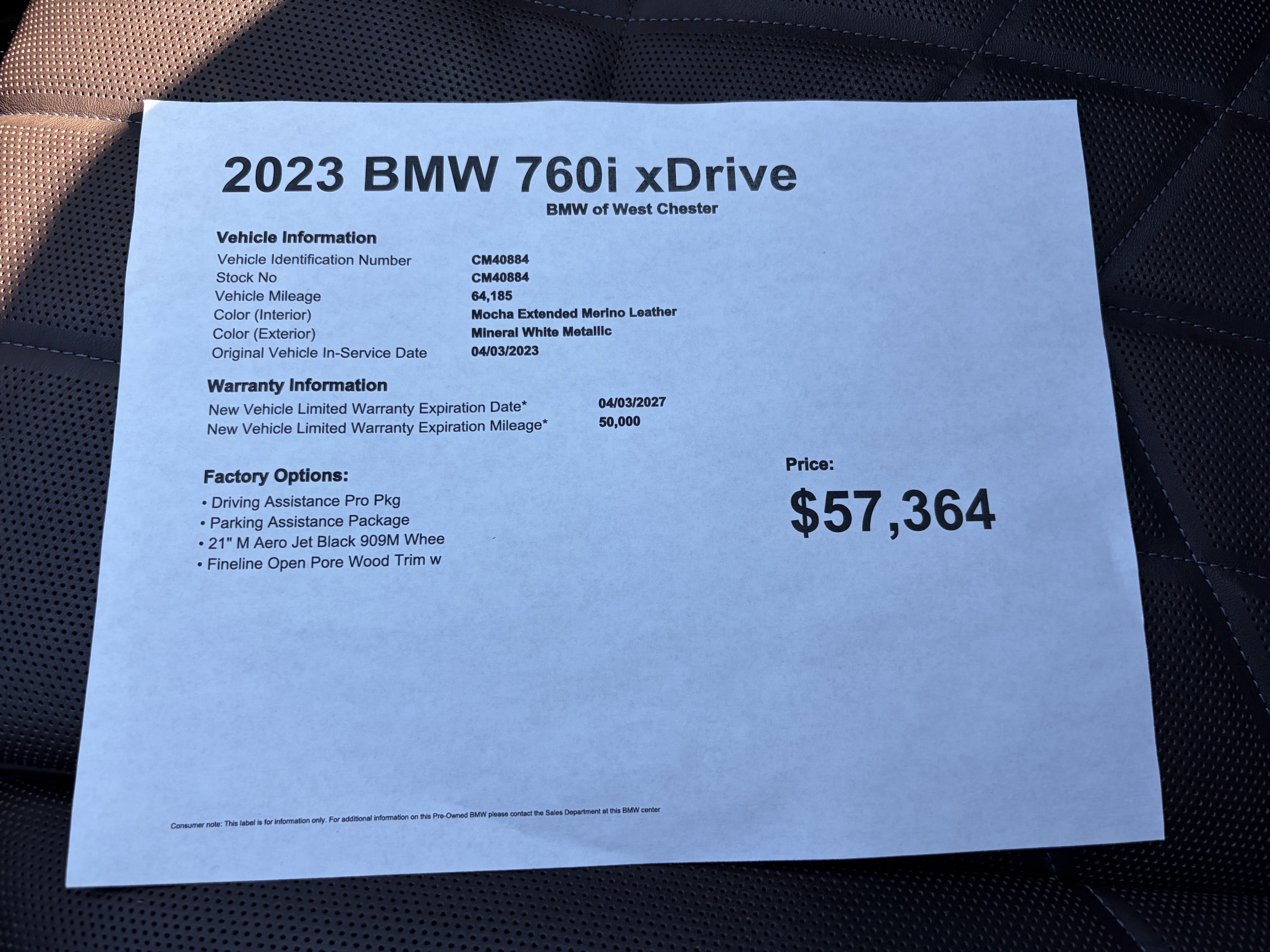 Used 2023 BMW 760i xDrive AWD/4WD image 18