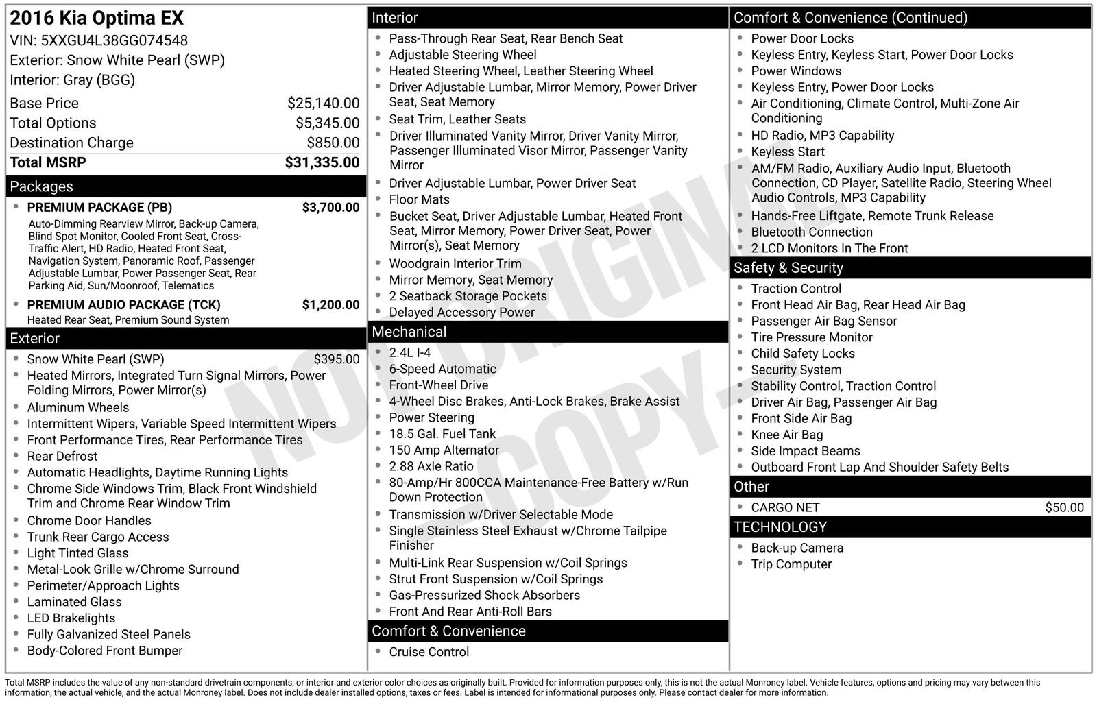 Used 2016 Kia Optima EX w/ Premium Package image 6