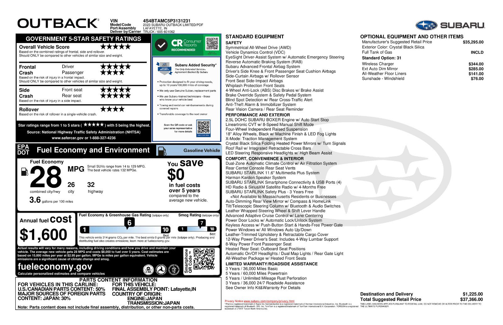 Certified 2023 Subaru Outback Limited AWD/4WD image 11