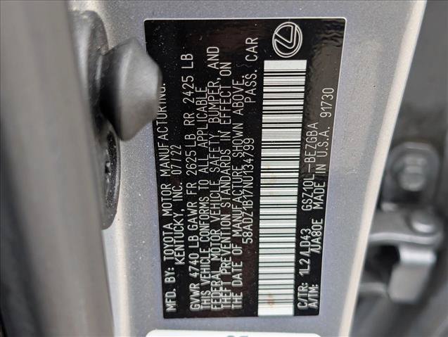 Used 2022 Lexus ES 350 w/ Premium Package FWD image 24