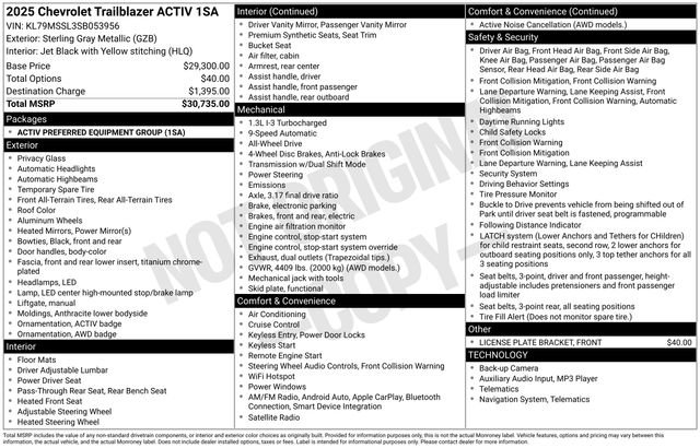 Used 2025 Chevrolet TrailBlazer ACTIV image 5