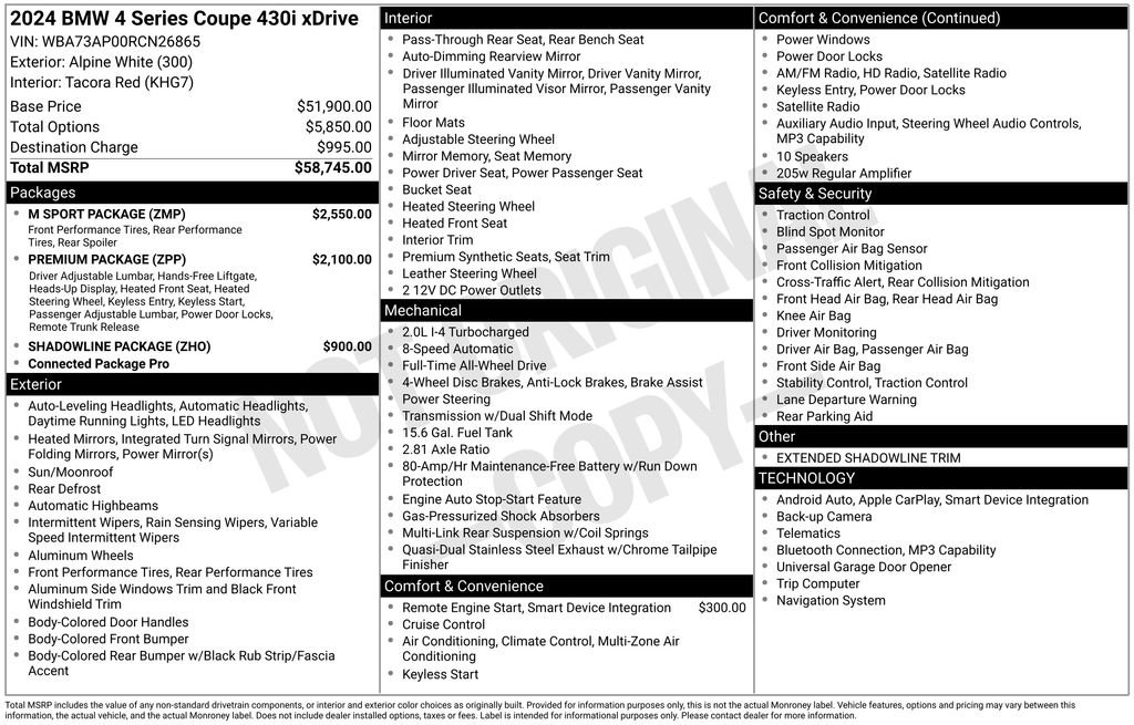 Used 2024 BMW 430i xDrive 430i xDrive w/ M Sport Package image 23