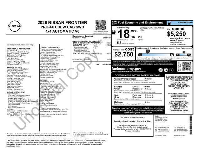 New 2026 Nissan Frontier PRO-4X w/ Tow Package AWD/4WD image 22