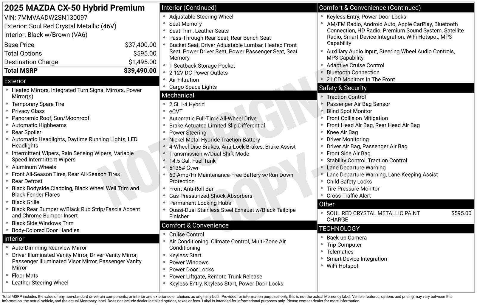 Certified 2025 MAZDA CX-50 AWD 2.5 Hybrid w/ Premium Pkg image 27