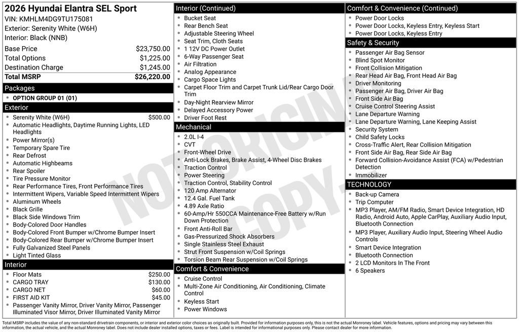 New 2026 Hyundai Elantra Sport image 6