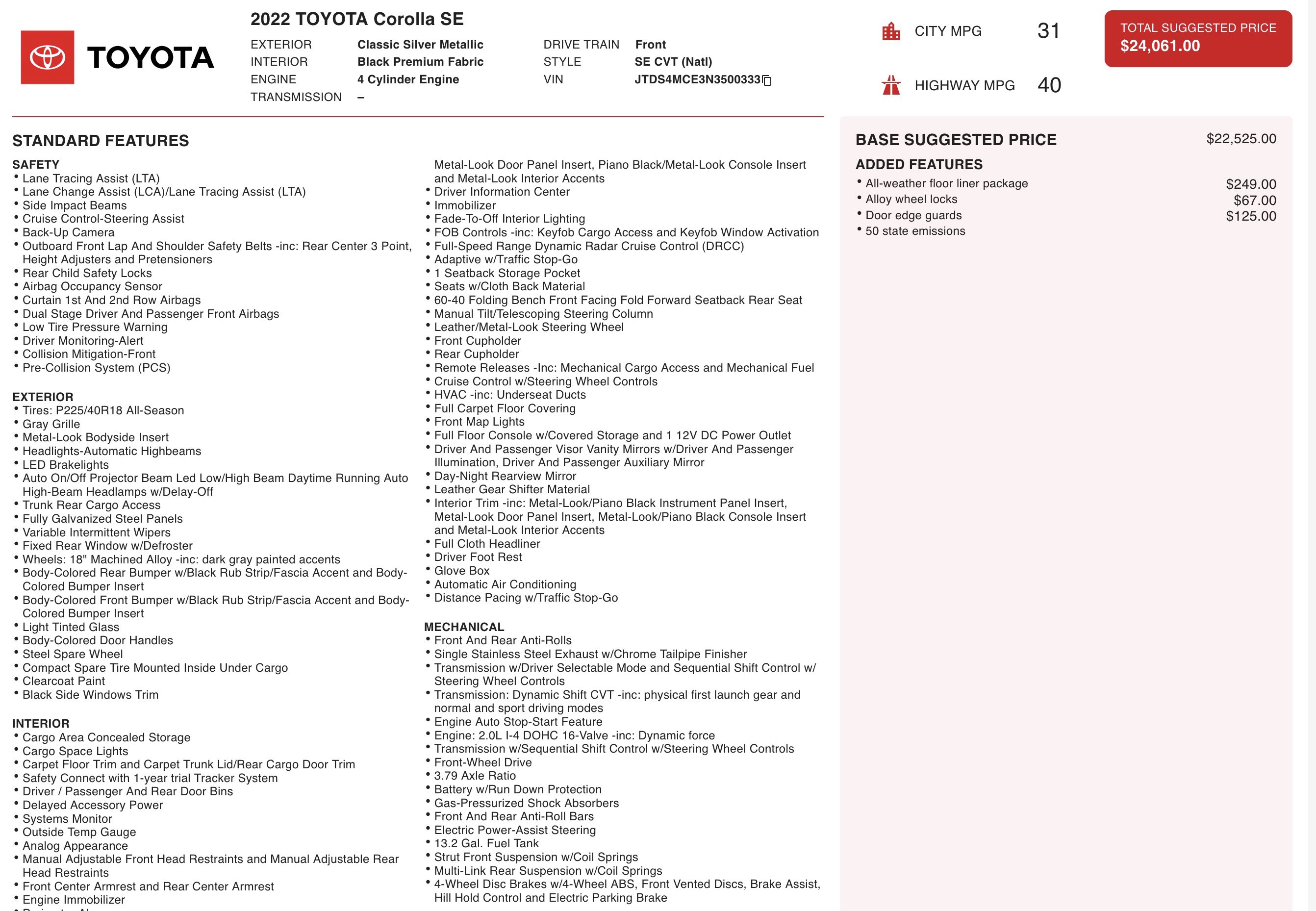 Used 2022 Toyota Corolla SE image 2