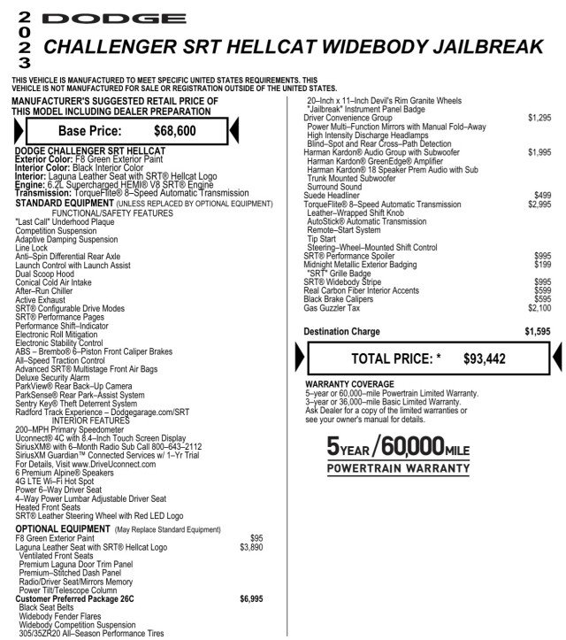 Used 2023 Dodge Challenger SRT Hellcat RWD image 7