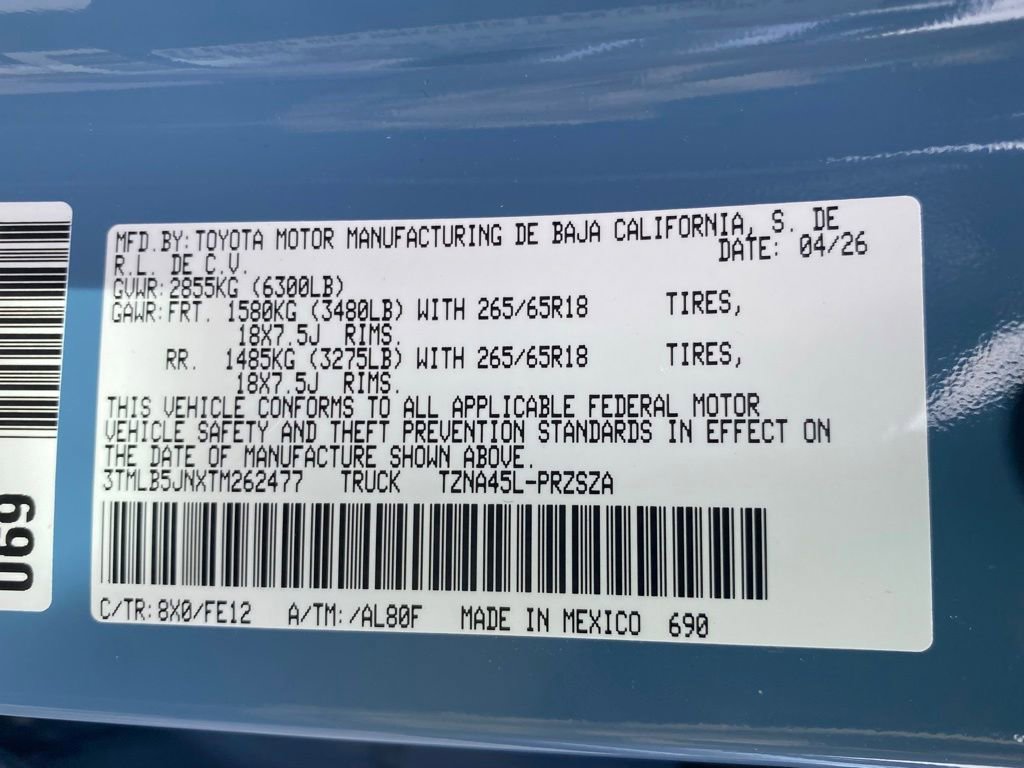 New 2026 Toyota Tacoma TRD Sport AWD/4WD image 18