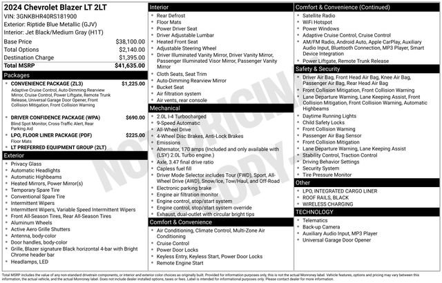 Certified 2024 Chevrolet Blazer LT w/ Convenience Package image 2