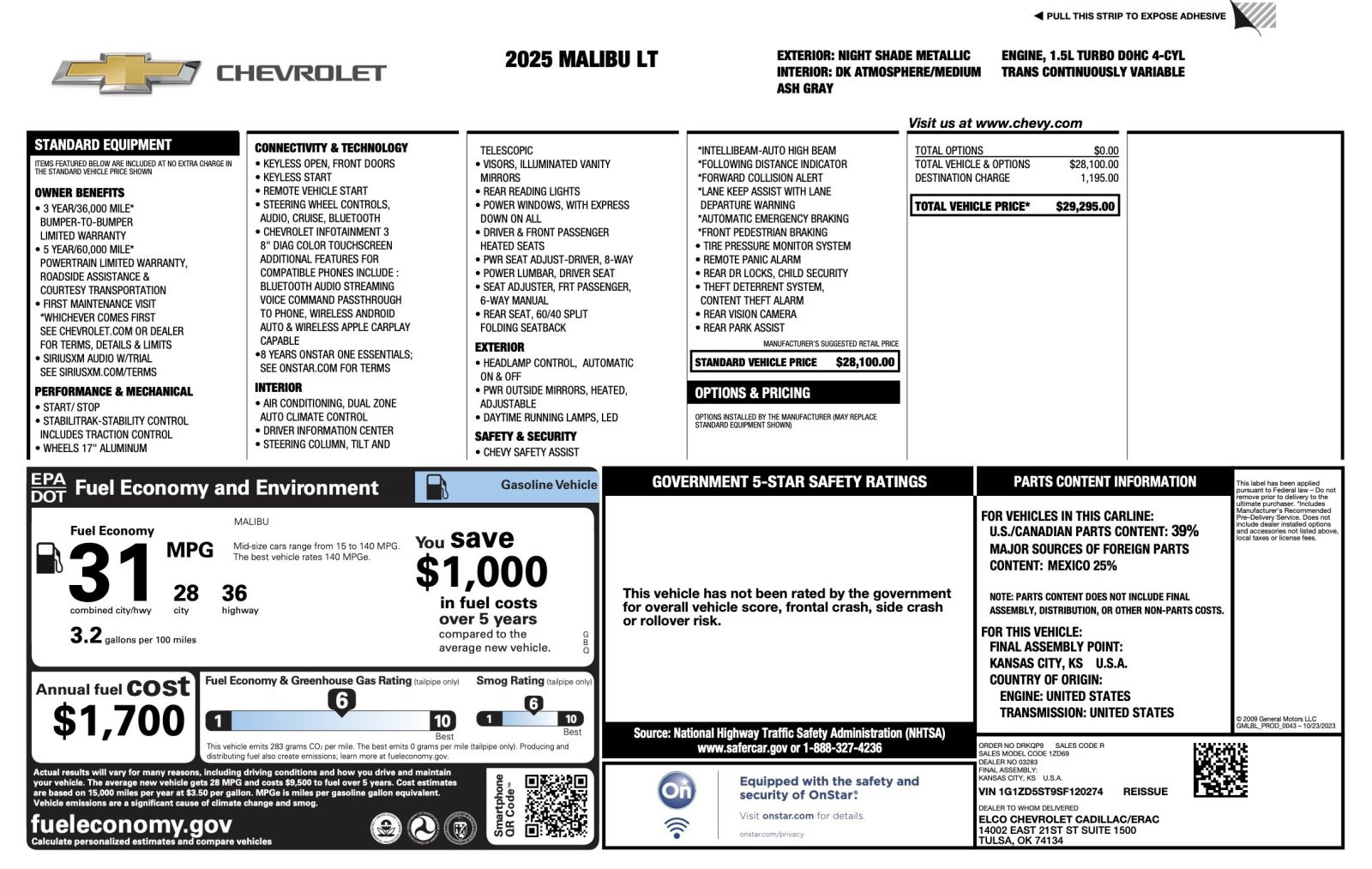 Used 2025 Chevrolet Malibu LT FWD image 5