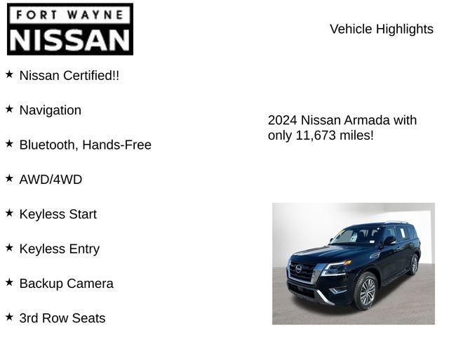 Certified 2024 Nissan Armada SL w/ Captain's Chairs Package image 8