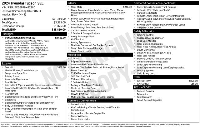 Used 2024 Hyundai Tucson SEL w/ Convenience Package AWD/4WD image 28