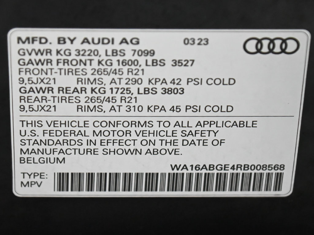 Used 2024 Audi Q8 e-tron Prestige w/ Prestige Package AWD/4WD image 16