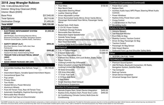 Certified 2018 Jeep Wrangler Rubicon image 32