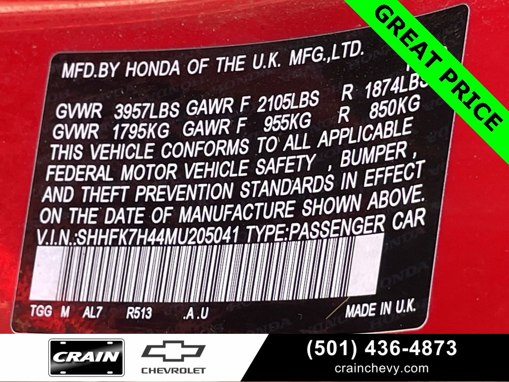 Used 2021 Honda Civic Sport image 34