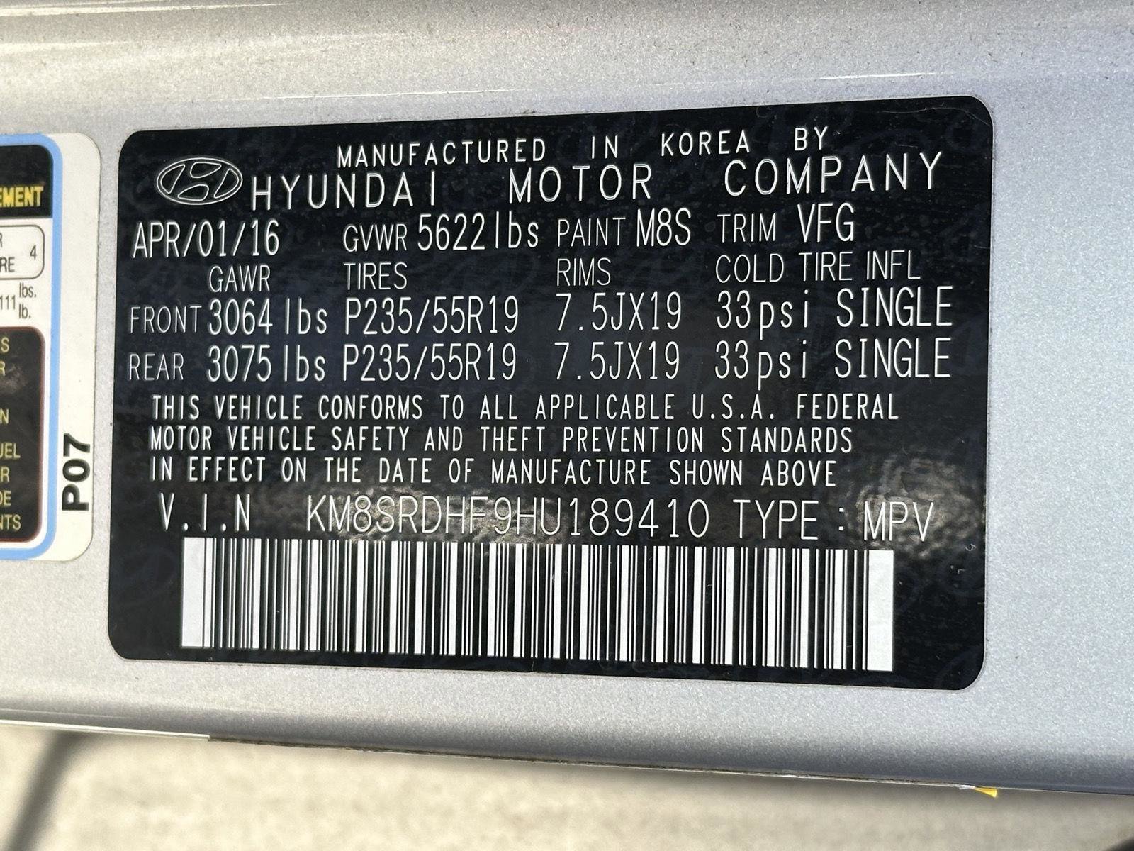 Used 2017 Hyundai Santa Fe Limited AWD/4WD image 15