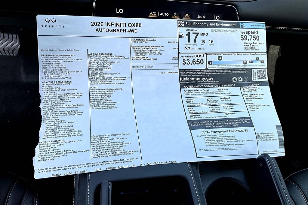 New 2026 INFINITI QX80 Autograph image 20