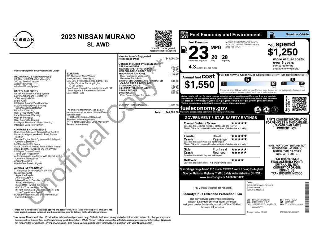 Certified 2023 Nissan Murano SL w/ SL Moonroof Package AWD/4WD image 8