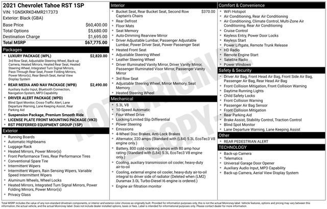 Used 2021 Chevrolet Tahoe RST w/ Luxury Package image 36