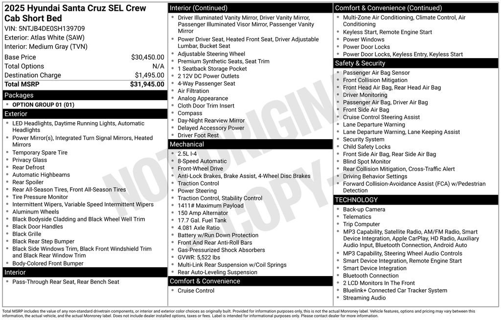 Certified 2025 Hyundai Santa Cruz SEL FWD image 5