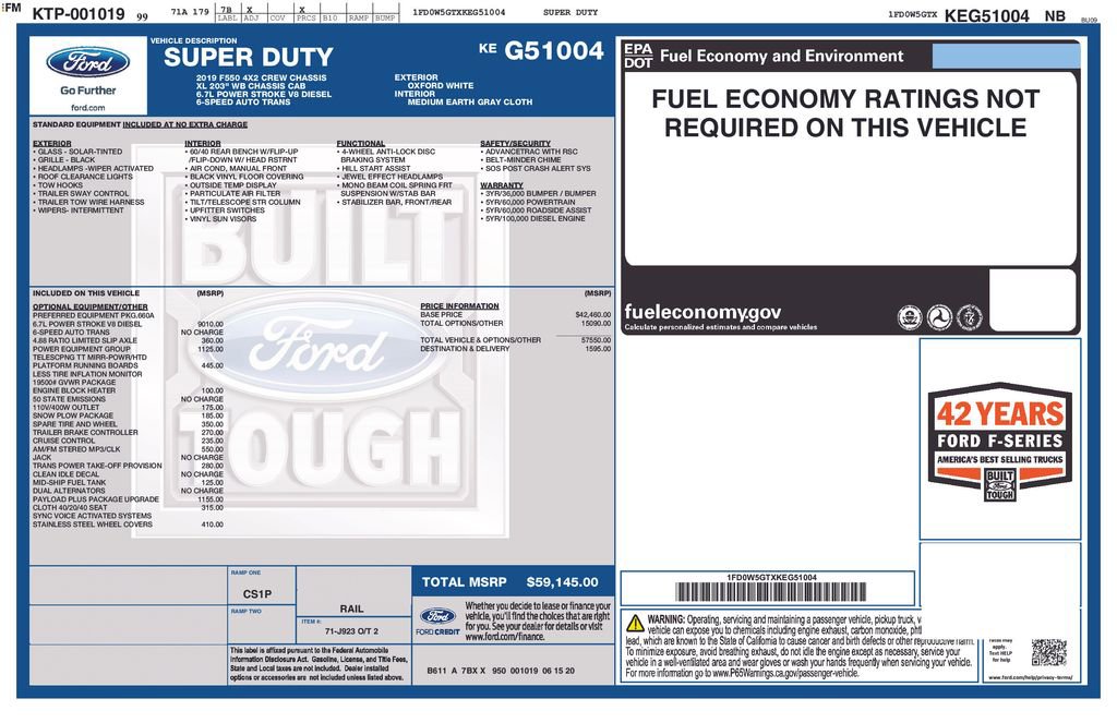 Used 2019 Ford F550 2WD Crew Cab Super Duty image 9