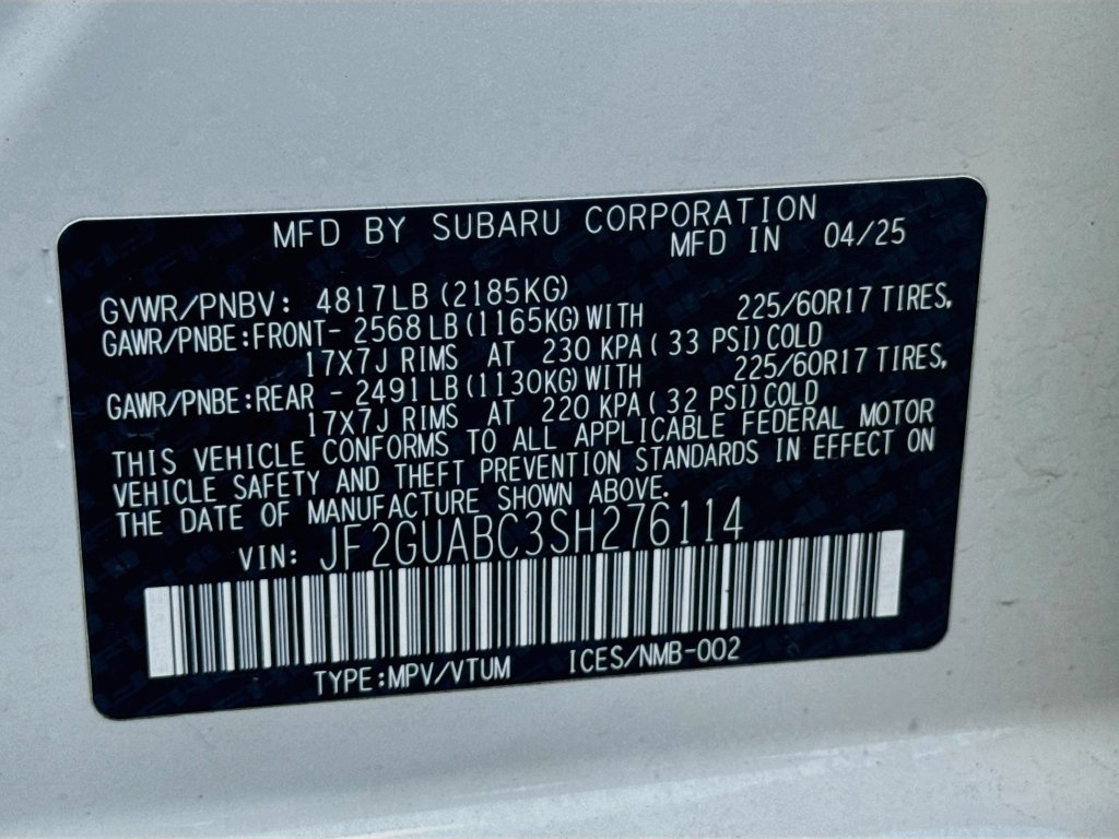 Certified 2025 Subaru Crosstrek 2.0i AWD/4WD image 27