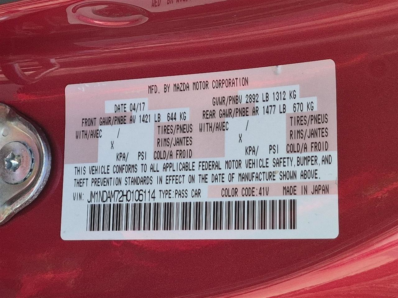 Used 2017 MAZDA MX-5 Miata RF Grand Touring RWD image 32