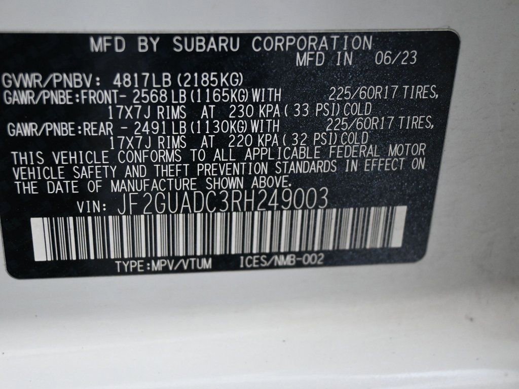 Used 2024 Subaru Crosstrek 2.0i Premium image 9