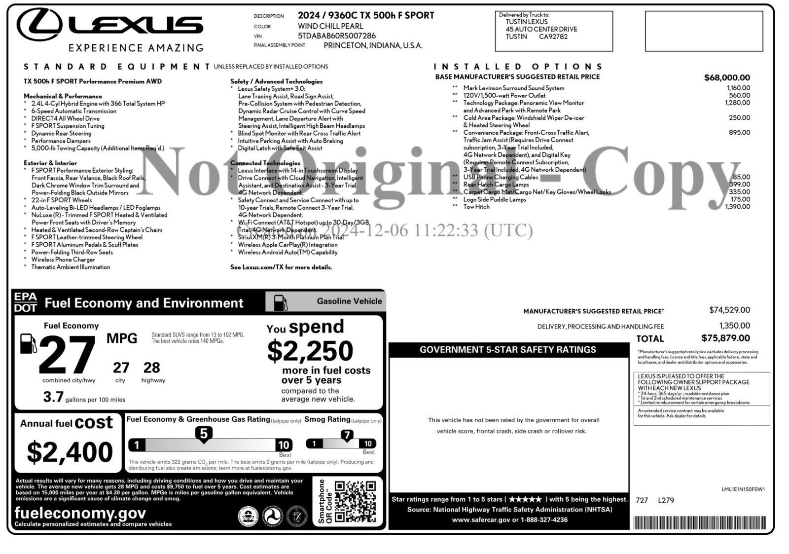 Used 2024 Lexus TX 500h AWD w/ Technology Package image 57