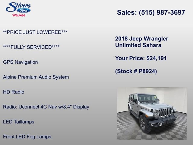 Used 2018 Jeep Wrangler Unlimited Sahara image 23