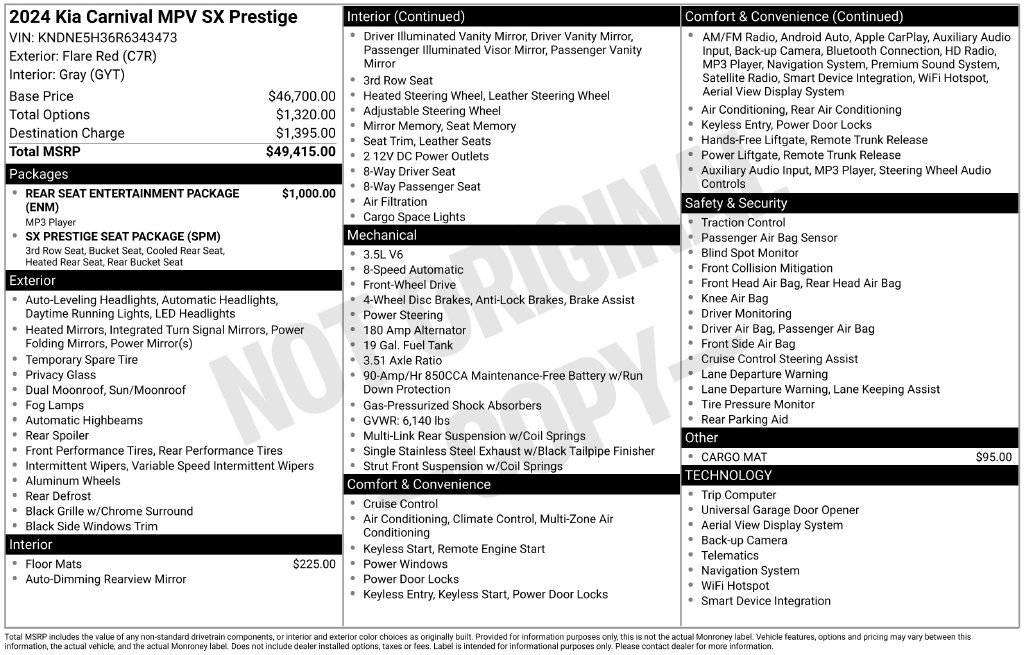 Used 2024 Kia Carnival SX Prestige FWD image 4